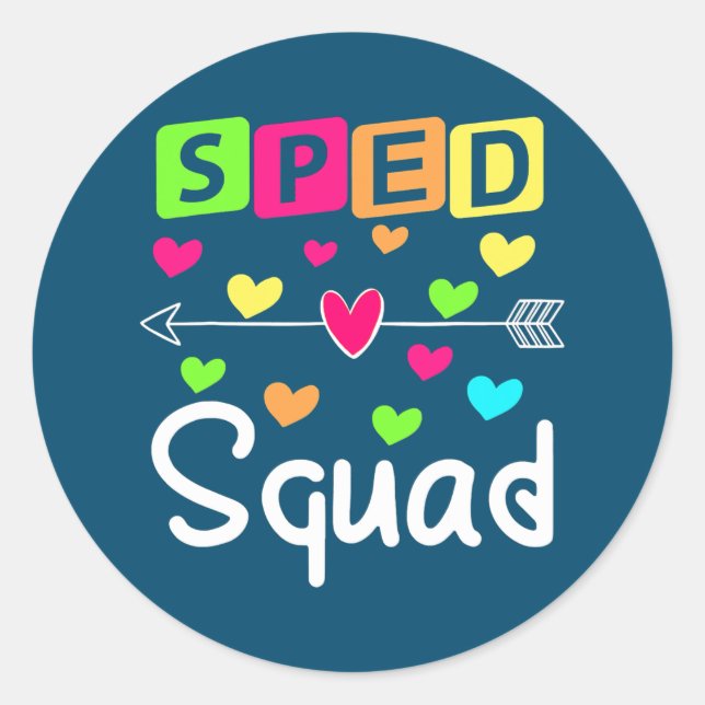 SPED Squad Special Education Teacher Gift SPED Classic Round Sticker (Front)