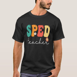 Sped Teacher Retro Groovy Vintage Happy First Day T-Shirt