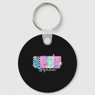 Sped Teacher Squad Floral Special Education Back T Keychain
