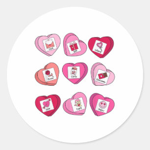 Sped Teacher Valentine Heart Candy Special Educati Classic Round Sticker