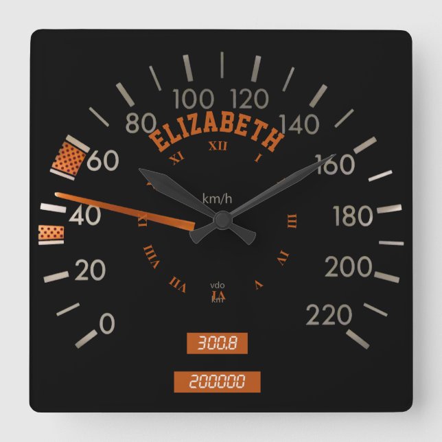 Spedomètre transparent sur horloge Carré du tablea (Recto)