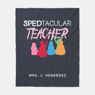 Spedtacular Teacher Special Education Personalized Fleece Blanket