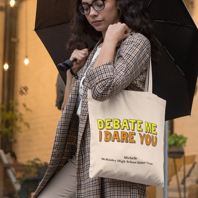 Speech and Debate Team Funny Retro Text Custom Tote Bag (Creator Uploaded)