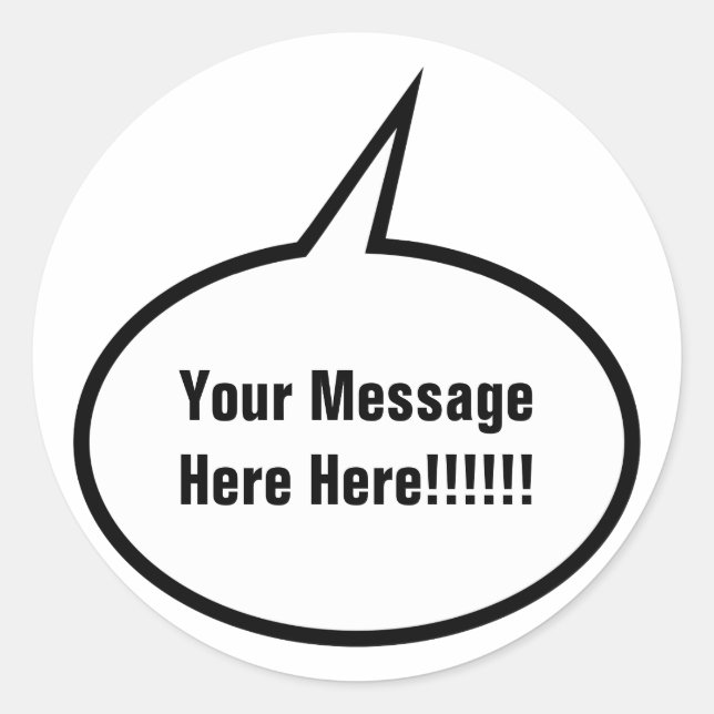 Speech Balloon Classic Round Sticker (Front)