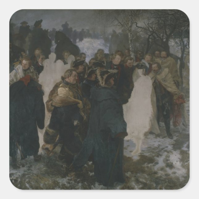 Speech before the Battle of Leuthen, 1858 Square Sticker (Front)