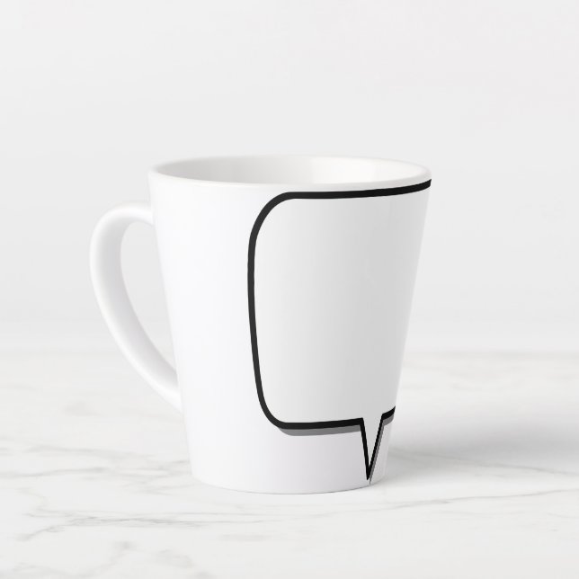speech-box-rectangle-shape-message latte mug (Left Angle)