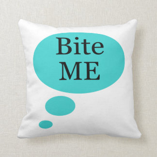 Speech Bubble Bite Me Typography Throw Pillow