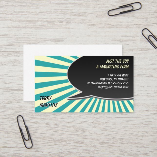 Speech Bubble Burst Business Card (Front/Back In Situ)