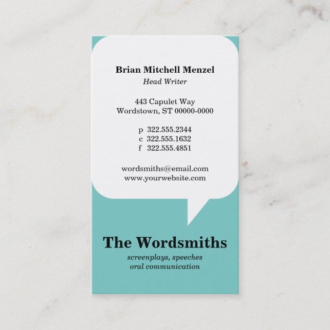 Speech Bubble Business Card (Front)