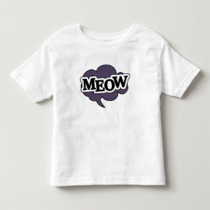 Speech bubble cat says meow toddler t-shirt
