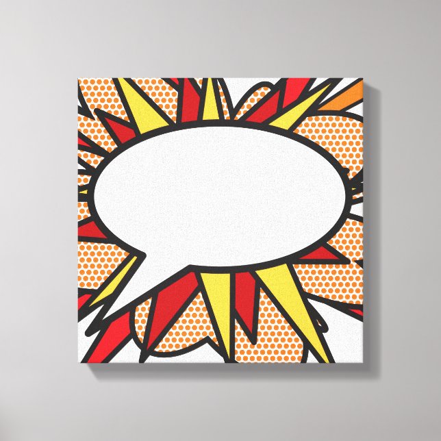 Speech Bubble Modern Fun Trendy Comic Book Canvas Print (Front)