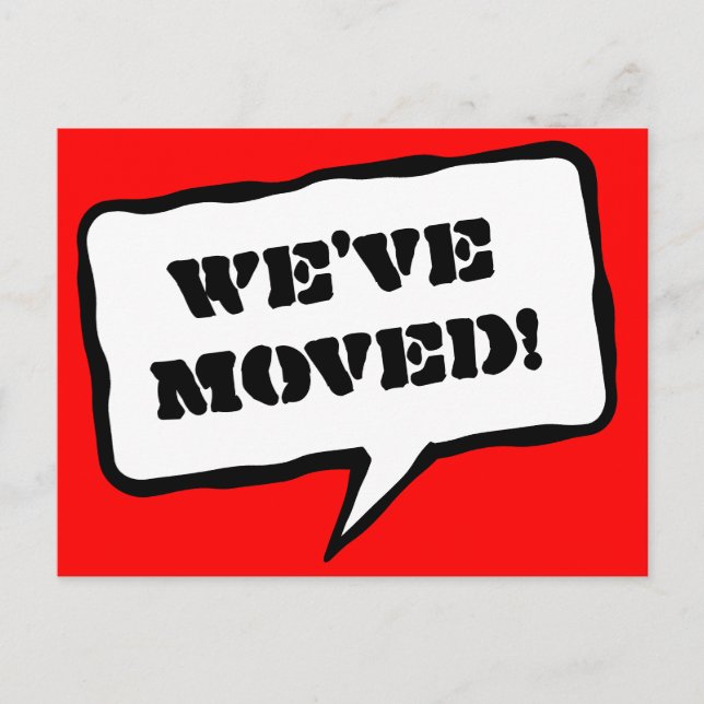 Speech bubble moving postcards for new home (Front)