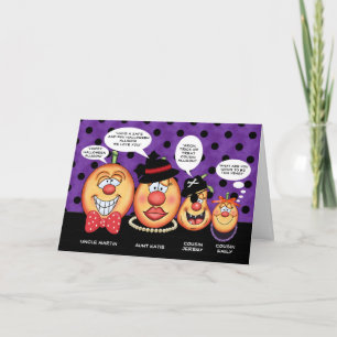 Speech Bubble Pumpkin Family Custom Halloween Card