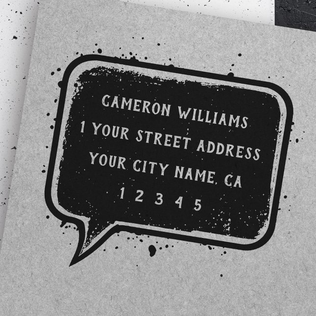 Speech bubble return address rubber stamp (Speech bubble return address rubber stamp)
