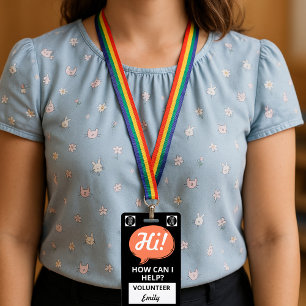 Speech Bubble Volunteer Lanyard Badge – Logo