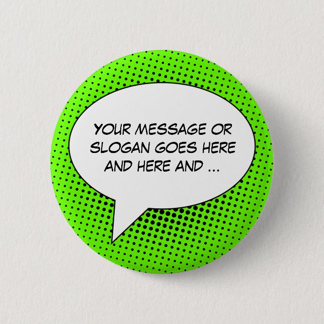 Speech Bubble Your Message Template Button (Front)