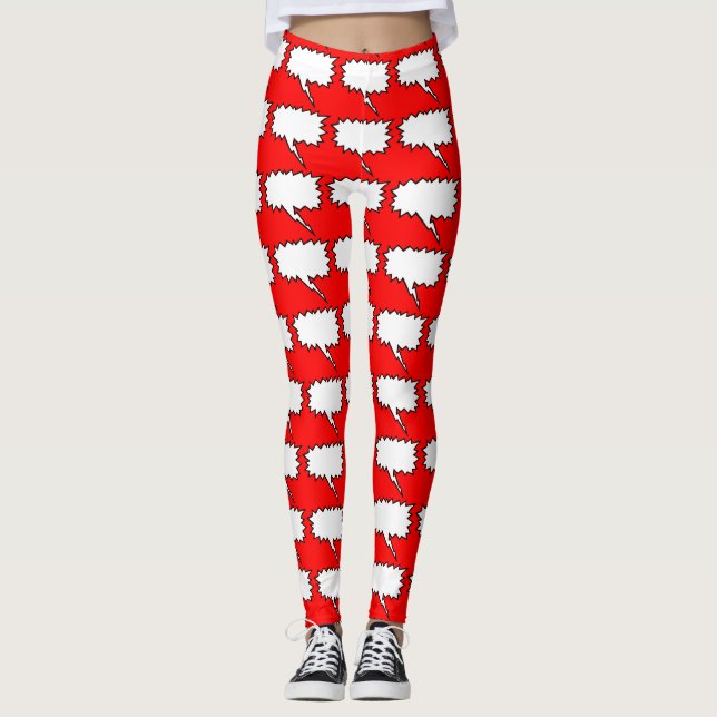 Speech Bubbles 2 Choose background colour Leggings (Front)