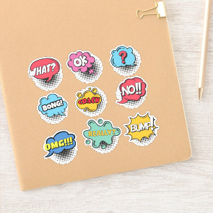 Speech bubbles dynamic colourful shapes set