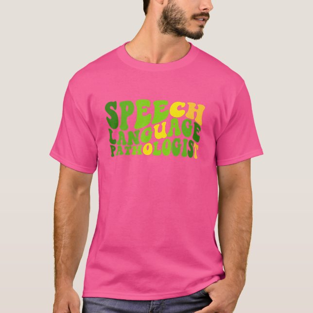 Speech Language Pathologist Boho Retro Speech Ther T-Shirt (Front)