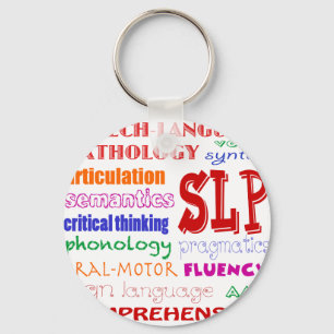 Speech Language Pathologist Colourful Fun Font Keychain