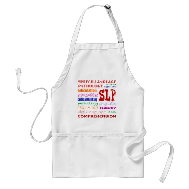 Speech Language Pathologist Colourful Fun Font Standard Apron (Front)