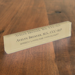 Speech language pathologist desk name plate