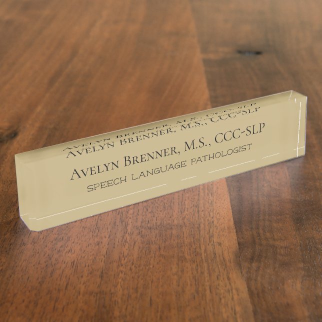 Speech language pathologist desk name plate (Side)