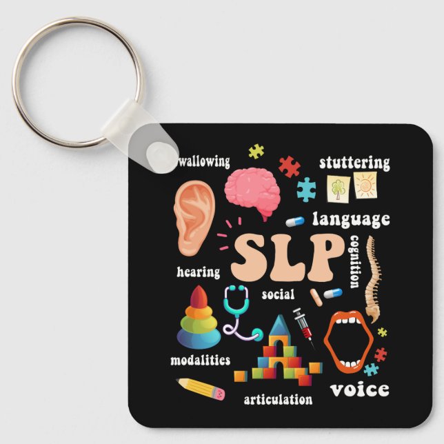 Speech Language Pathologist Pathology Speech Thera Keychain (Front)