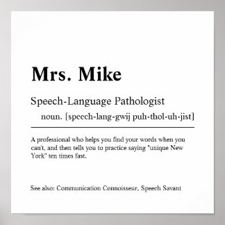 Speech-Language Pathologist Personalized Gift Poster