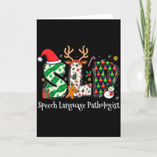 Speech Language Pathologist Reindeer Santa Hat Slp Card