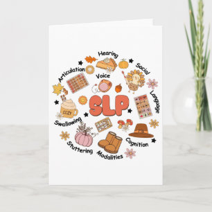 Speech Language Pathologist Slp Fall Thanksgiving Card