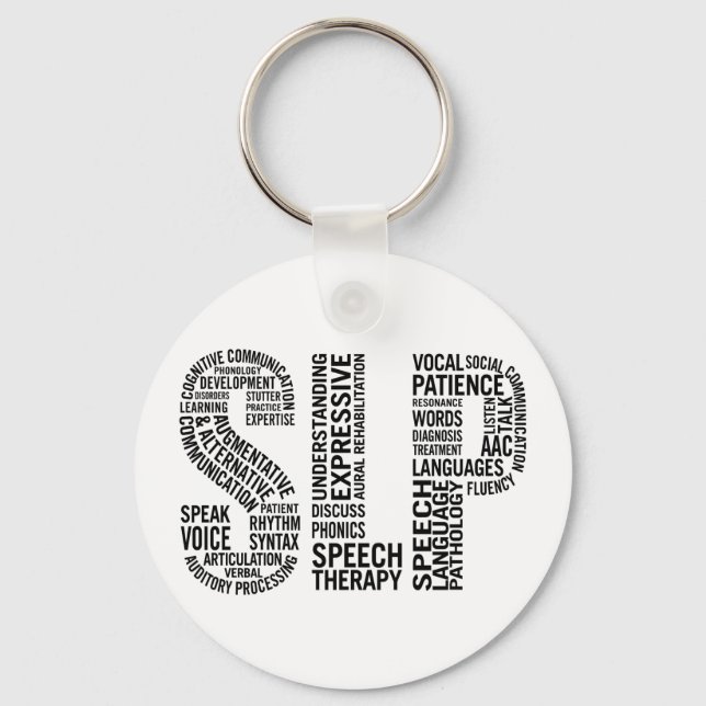Speech Language Pathologist SLP Keychain (Front)