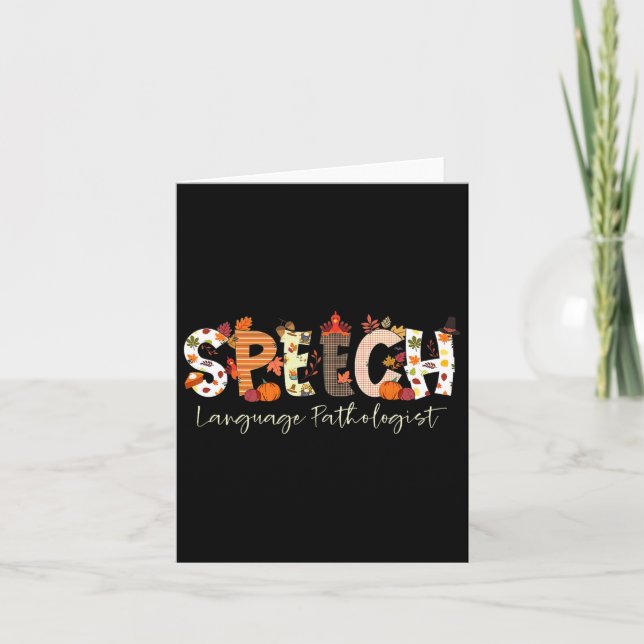 Speech Language Pathologist Slp Pumpkin Fall Thank Card (Front)