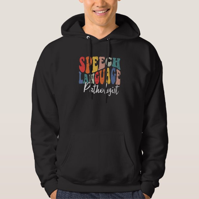 Speech Language Pathologist SLP Speech Therapy Pat Hoodie (Front)