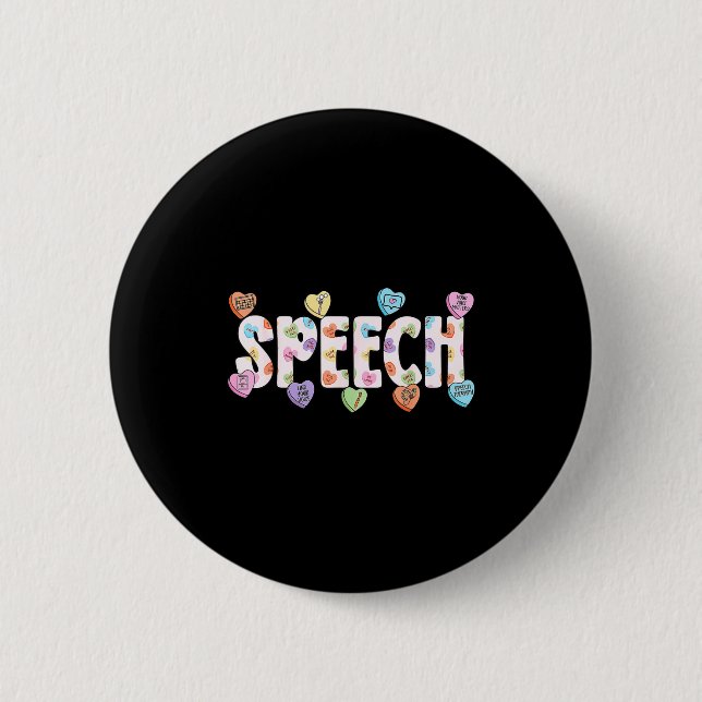 Speech language pathologist valentines day slp 2 inch round button (Front)