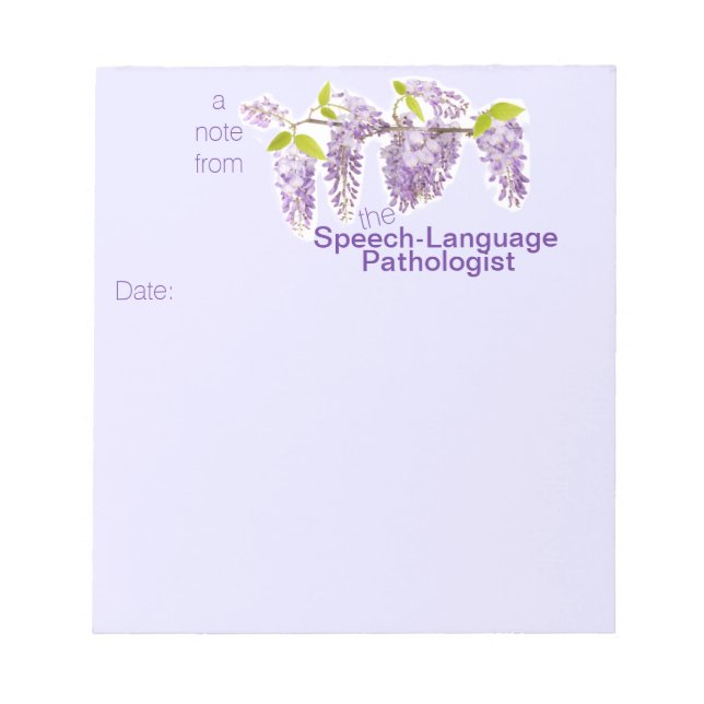 Speech-Language Pathologist's Floral Note Pad (Front)