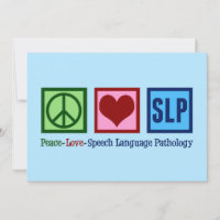 Speech Language Pathology Peace Love SLP Blue