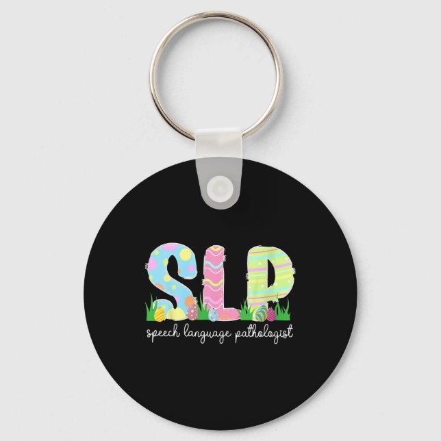 Speech Language Pathology Slp Easter Speech Therap Keychain (Front)