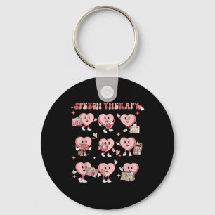 Speech Langugage Pathology Heart Slp Therapy Valen Keychain