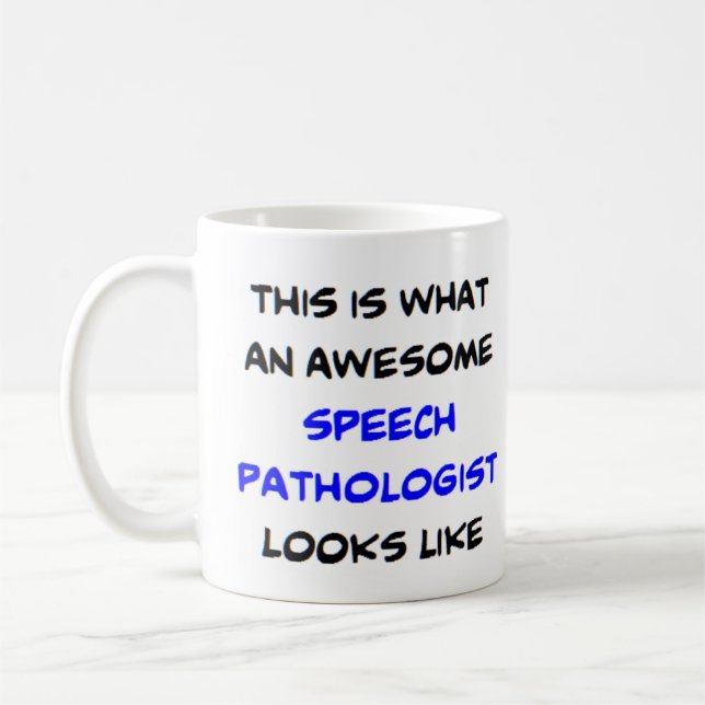 speech pathologist, awesome coffee mug (Left)