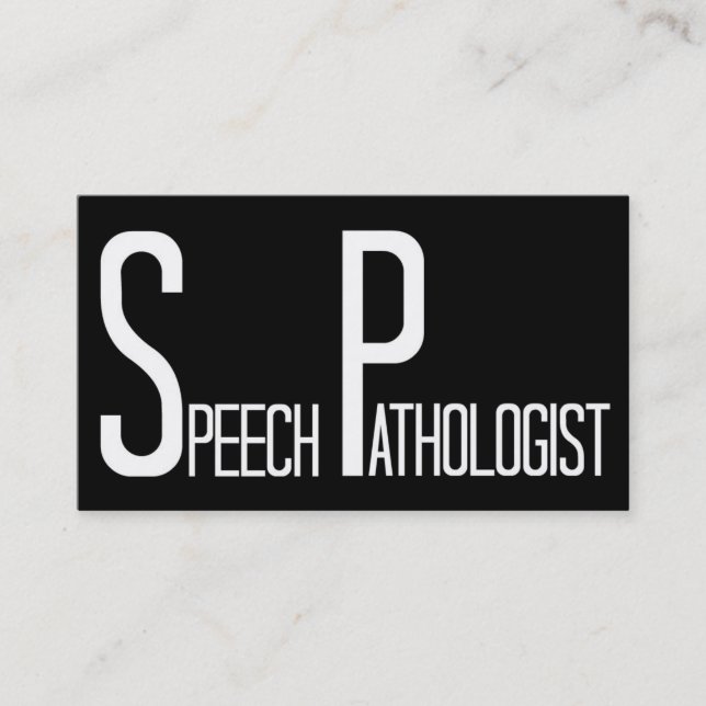 Speech Pathologist Black and White Business Card (Front)