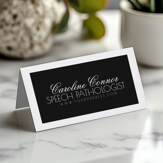 Speech Pathologist Black & White Bold Design Card (Perfect for business)