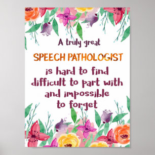Speech Pathologist Gift School Language Therapist Poster