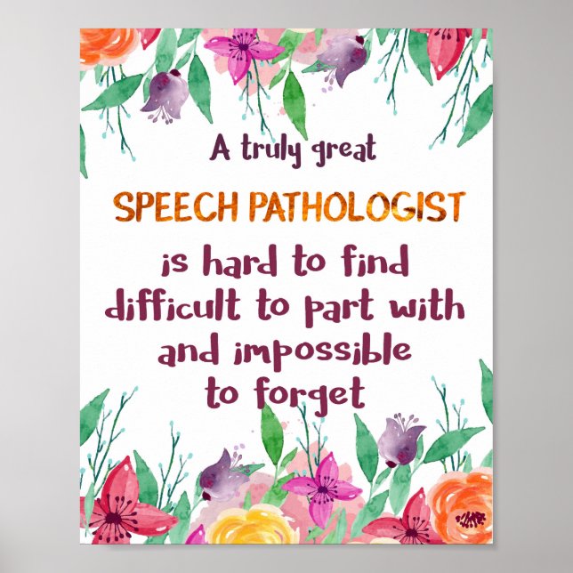 Speech Pathologist Gift School Language Therapist Poster (Front)