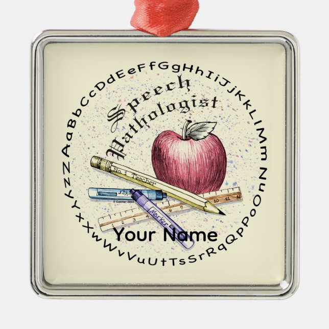 Speech Pathologist Premium Square Ornament (Front)