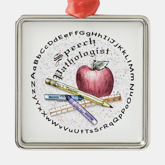 Speech Pathologist Premium Square Ornament (Front)