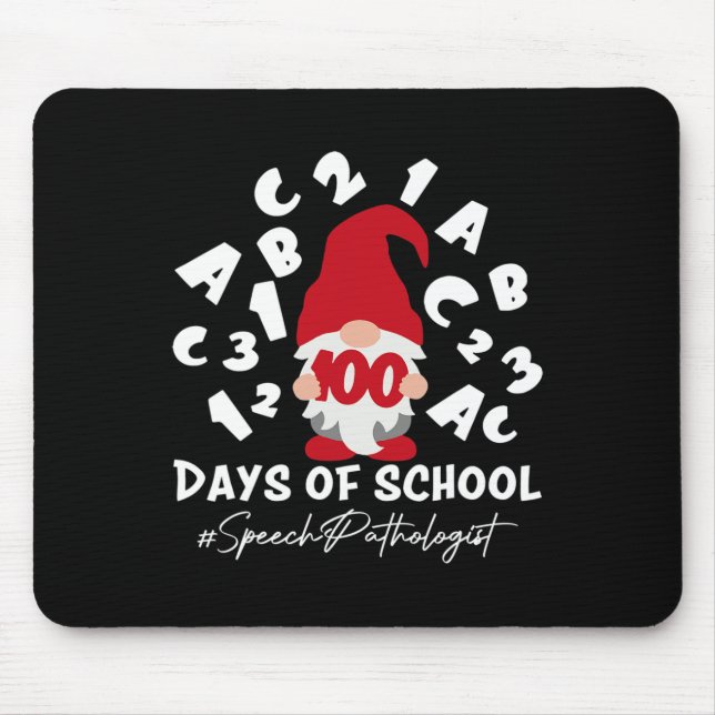 Speech Pathologist Slp 100 Days Of School 100th Da Mouse Pad (Front)