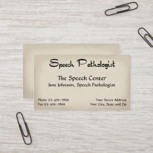 Speech Pathologist Therapist Business Card