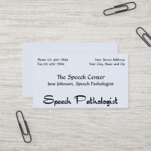 Speech Pathologist Therapist Business Card