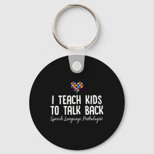 Speech Pathology Therapy Talk Autism Awareness Mon Keychain